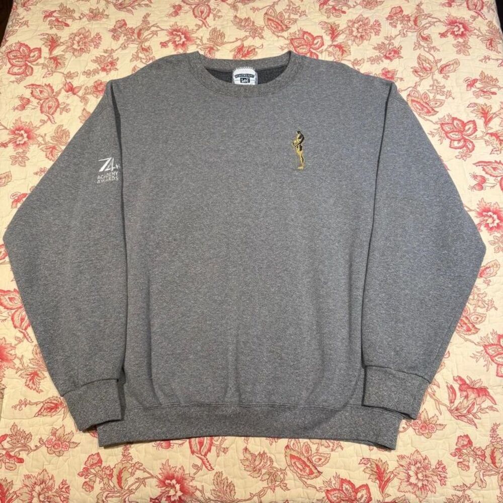 Vintage Oscars 2002 Lee Heavyweight Dark Grey Cotton Crewneck Sweater